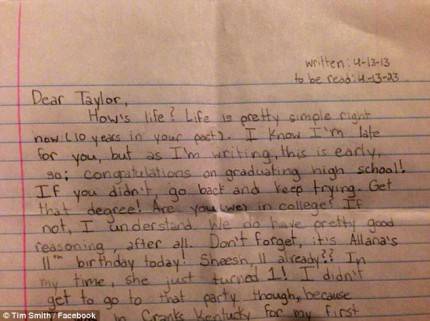 Lettera di Taylor Smith