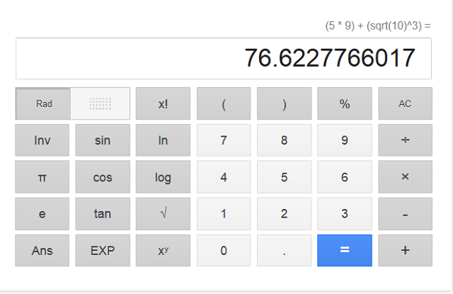 calcolatrice google