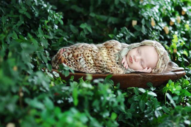 neonato dorme nella natura
