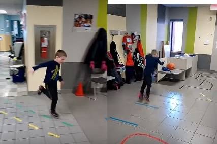 parkour in una scuola elementare